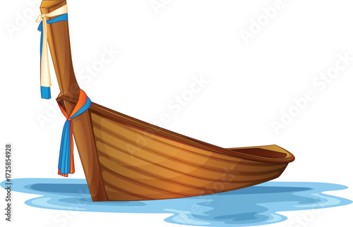 illustration of a wood boat 