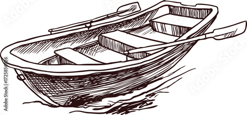 illustration of a  hand drawn ship 