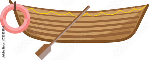 illustration of a wood ship with a tube 