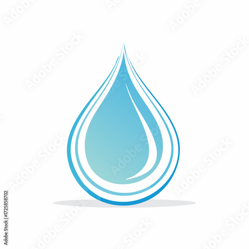 A stylized illustration of a water droplet, showcasing a clean and modern design.