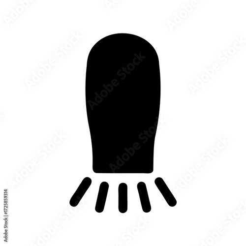 Stylized image of a mop or cleaning brush with radiating lines beneath