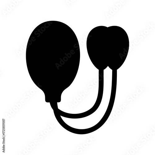 Sphygmomanometer silhouette illustration, medical device for blood pressure monitoring and diagnosis