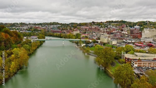 Wallpaper Mural Aerial view of morgantown, west virginia, featuring the monongahela river Torontodigital.ca