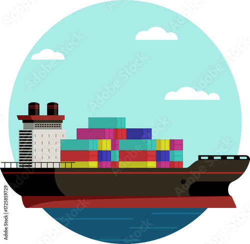 cargo ship in the sea