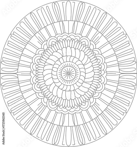 Intricate circular mandala design with detailed patterns and symmetrical art