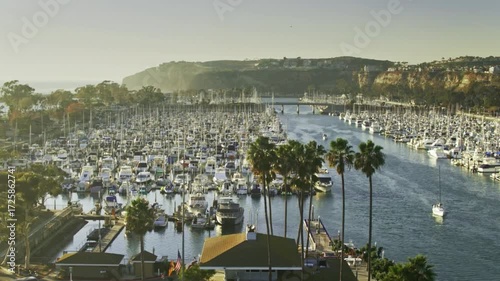 A stunning view of a marina filled with boats on a sunny day
