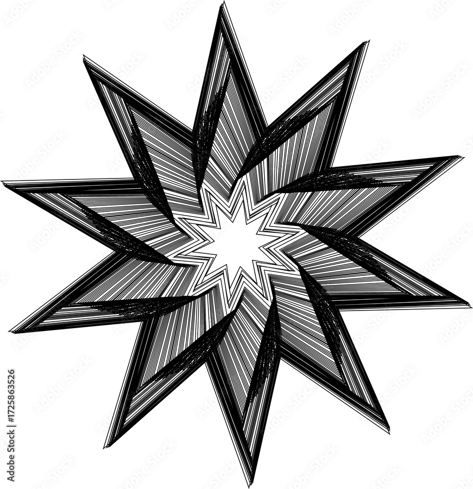 Obraz premium victor illustration of black and white flower on white background 