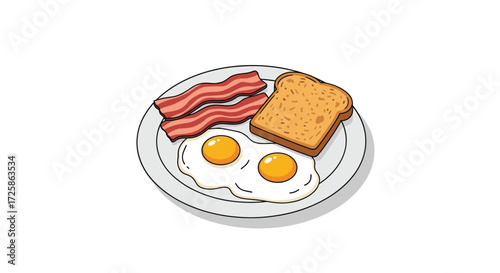 A delicious breakfast plate with fried eggs and toast.