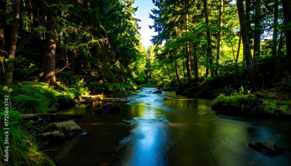 Obraz premium A tranquil forest stream