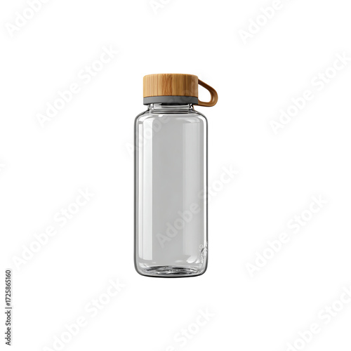 Stylish reusable glass water bottle with bamboo lid, perfect for eco-conscious hydration on the go, stay refreshed and healthy!