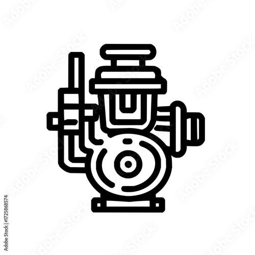 Find industrial water pump machine vector illustration for engineering and mechanical design projects