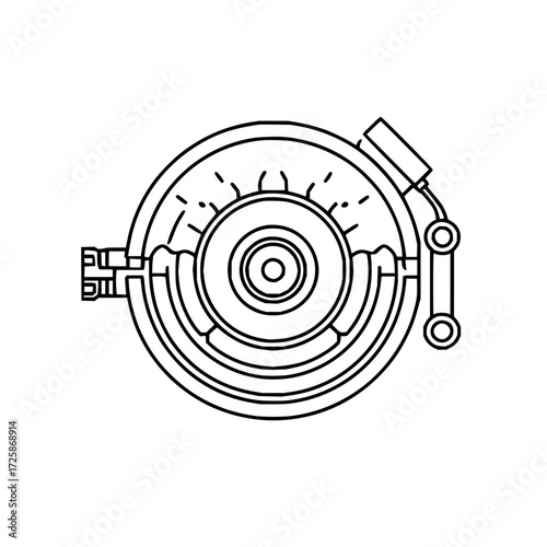 Automotive brake system diagram detailed vector illustration for engineering and design projects use case drawing