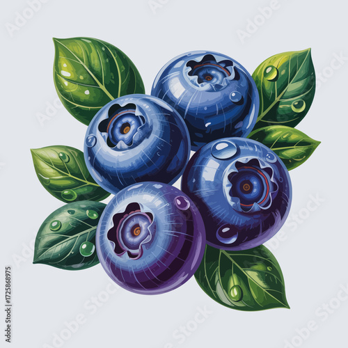 blueberries with leaves