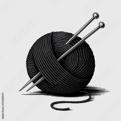 knitting needles and yarn