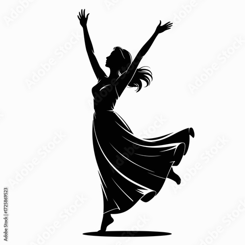 silhouette of a dancing girl