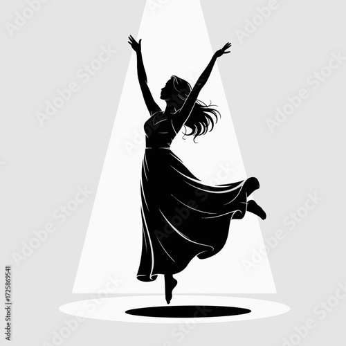 dancing girl silhouette