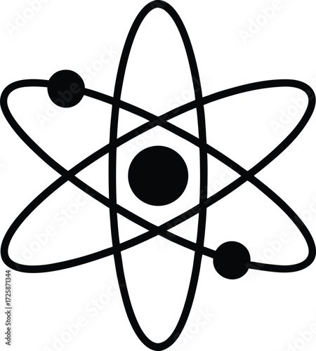 Atomic nucleus with protons and neutrons illustration