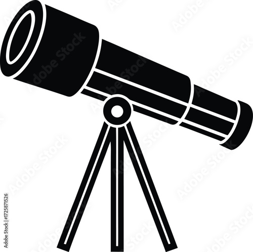 Modern telescope icon for astronomy and science projects