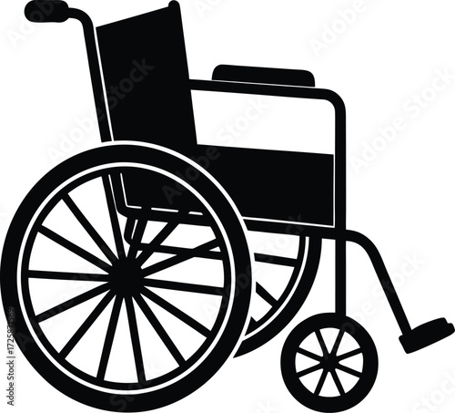 Modern wheelchair silhouette for accessibility and mobility designs