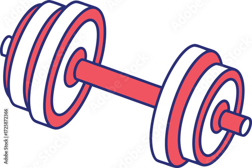 Single Dumbbell Illustration. Fitness Dumbbell Artwork. Gym Dumbbell Design. Realistic Dumbbell Drawing. Exercise Dumbbell Clipart. Weight Training Dumbbell Illustration. Isolated Dumbbell Artwork