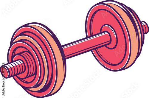 Single Dumbbell Illustration. Fitness Dumbbell Artwork. Gym Dumbbell Design. Realistic Dumbbell Drawing. Exercise Dumbbell Clipart. Weight Training Dumbbell Illustration. Isolated Dumbbell Artwork