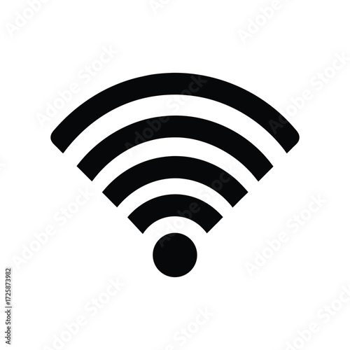 Black silhouette vector icon of a Wi-Fi network signal on a white background