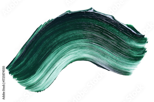 Dark green watercolor brush stroke paint texture isolated vivid abstract artistic element
