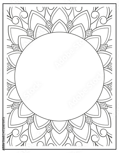 Bold and Easy Mandala Coloring Page & Book for Adults and Kid. High resolution (300 DPI), Ready to print on standard 8.5x11-(A4) inch paper With (No Bleed), Black and White. Vector illustration