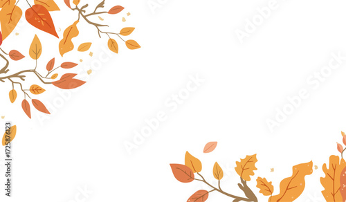 Vector design of simplistic flat design illustration of autumn, featuring a doodle cartoon style 