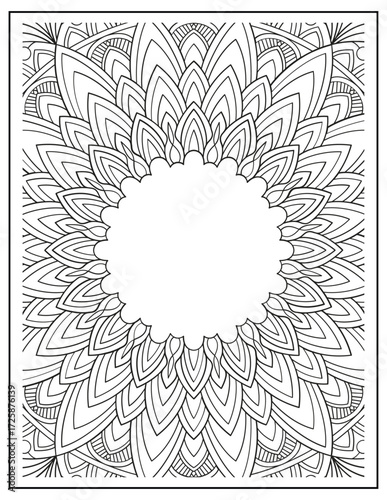 Bold and Easy Mandala Coloring Page & Book for Adults and Kid. High resolution (300 DPI), Ready to print on standard 8.5x11-(A4) inch paper With (No Bleed), Black and White. Vector illustration