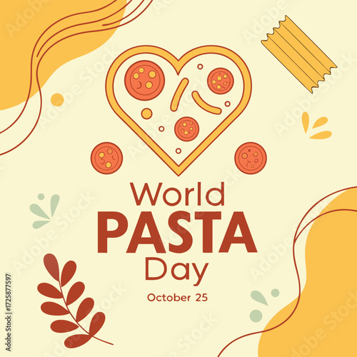 Print World Pasta Day social media post template vector