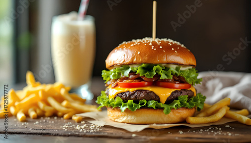 hamburger on a plate