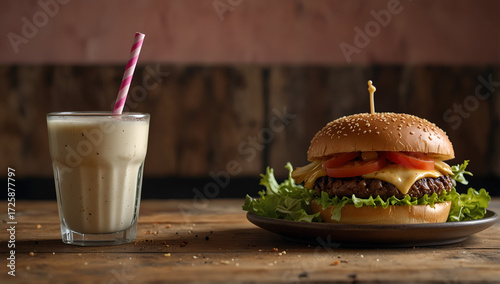 hamburger on a plate