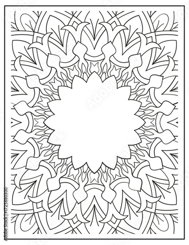 Bold and Easy Mandala Coloring Page & Book for Adults and Kid. High resolution (300 DPI), Ready to print on standard 8.5x11-(A4) inch paper With (No Bleed), Black and White. Vector illustration