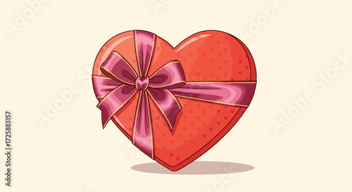 A beautifully wrapped heart shaped gift box for a special occasion.