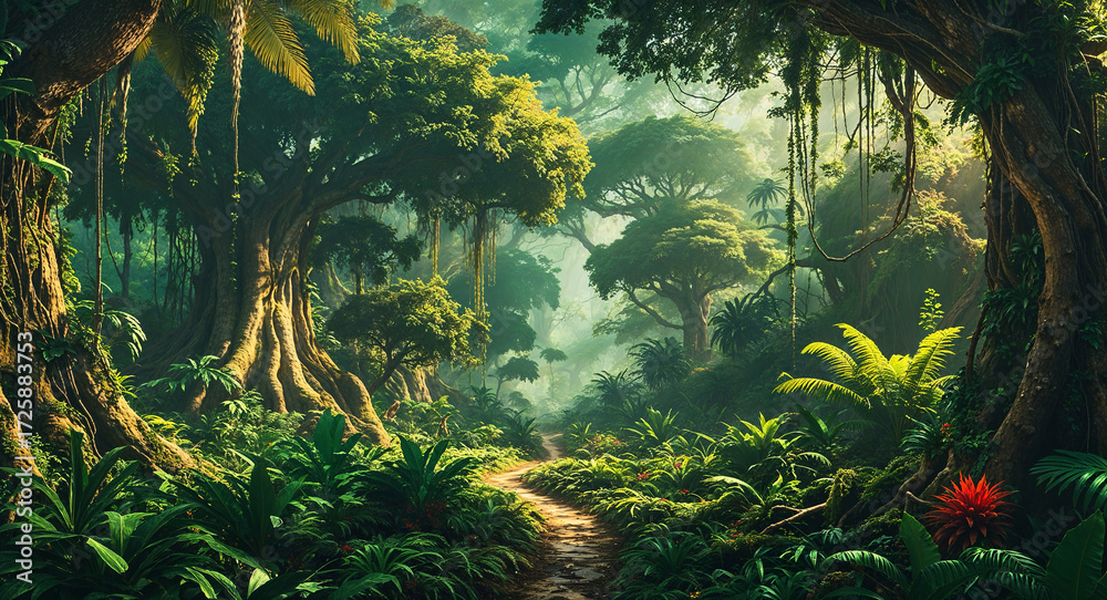 Fototapeta premium A sprawling jungle landscape