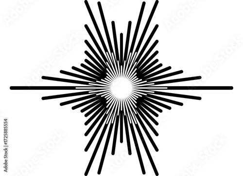 Vector pattern of lines. Abstract black multi-rayes star on white background. design element. Vector logo. Modern background.
