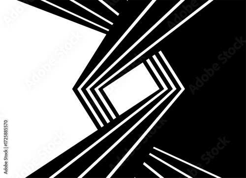 Intertwined thick stripes. Vector pattern of broken lines on a white background. Design element for covers, packaging, interior, advertising. Modern divided striped background