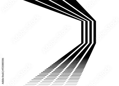 Vector pattern of thick broken lines on a white background. Design element for covers, packaging, interior, advertising. Modern striped background with space for text. Halftone