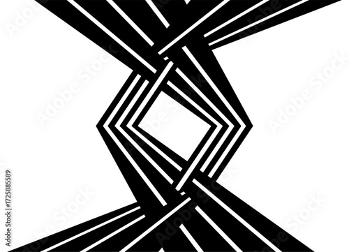Intertwined thick stripes. Vector pattern of broken lines on a white background. Design element for covers, packaging, interior, advertising. Modern striped background