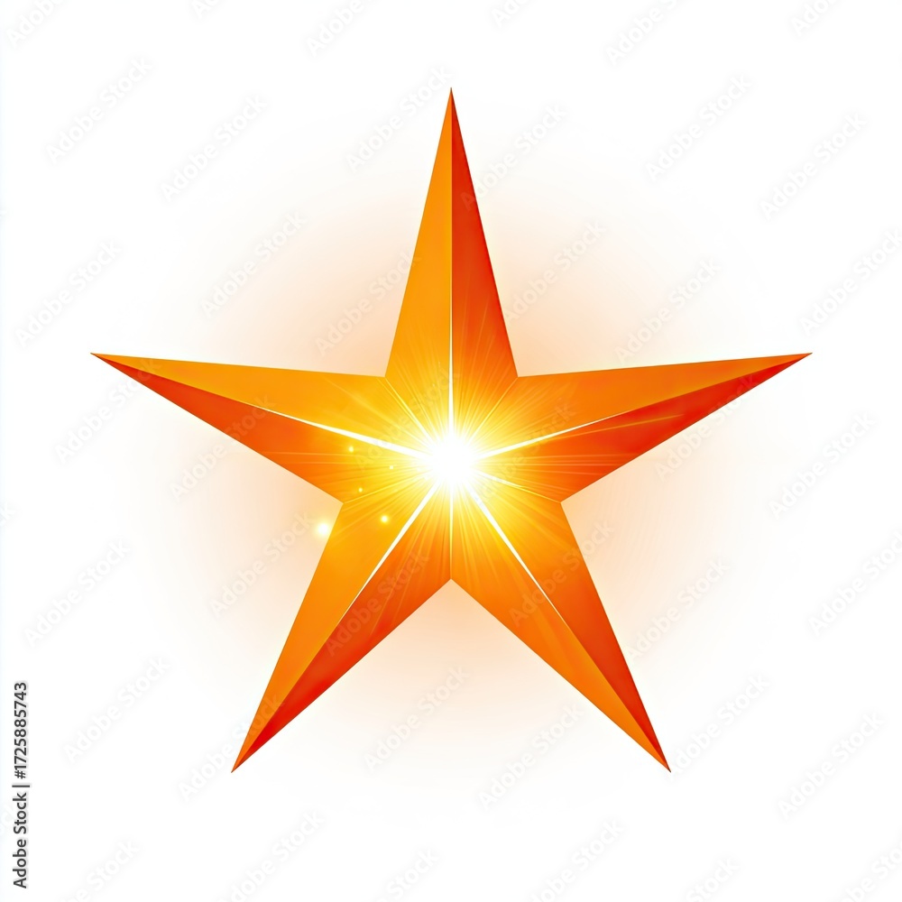 Obraz premium Bright orange starburst on white