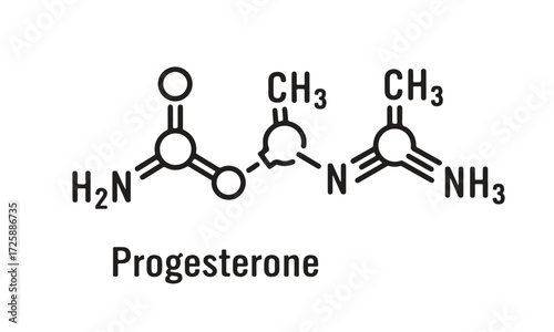 Chemical structure of progesterone a steroid hormone