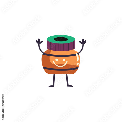 Cute Cartoon Ink Pot or Jar Character