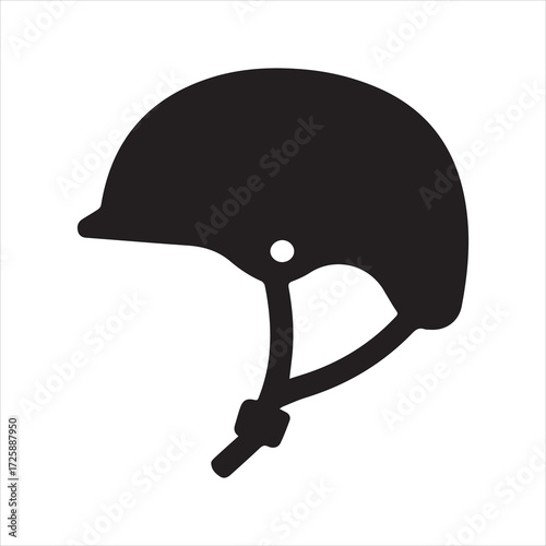Helmet icon silhouette vector with white background