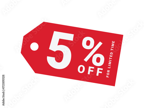 5 percent off on transparent background, vector advertising banner or seasonal discount collection,5% off, tag special offer, sticker, poster, percent off price, marketing,