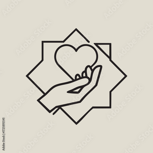 Minimalistic vector illustration celebrating International Day of Non-Violence with dove, peace hand sign, globe, heart symbols, and abstract harmony shapes in flat solid colors.