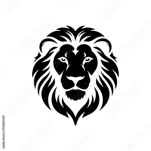 Wallpaper Mural Vector lion silhouette logo, a stylish isolated king of the jangle lion head with flowing mane, a minimalist and deometric lion design on white background for logo, branding, and Illustration Torontodigital.ca