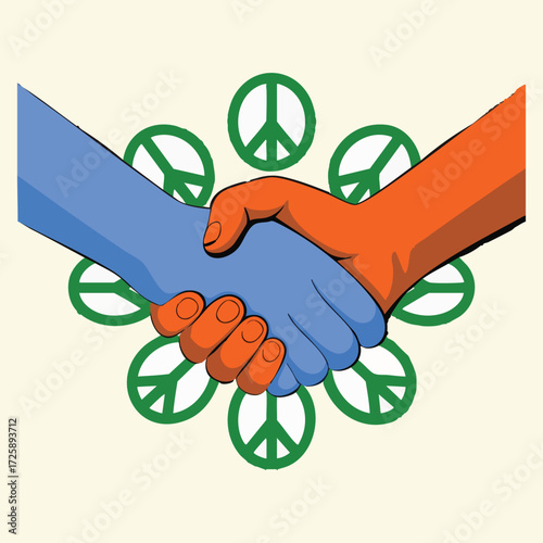 Vector illustration for International Day of Non-Violence featuring dove carrying olive branch, globe with floating hearts, candle of peace, and abstract geometric elements in solid colors.