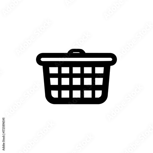 Laundry basket illustration symbolizing clothing care, laundry services, household chores, and home organization.