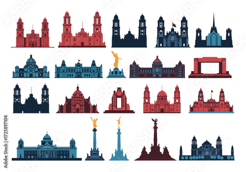 Collection of architectural landmarks and monuments.